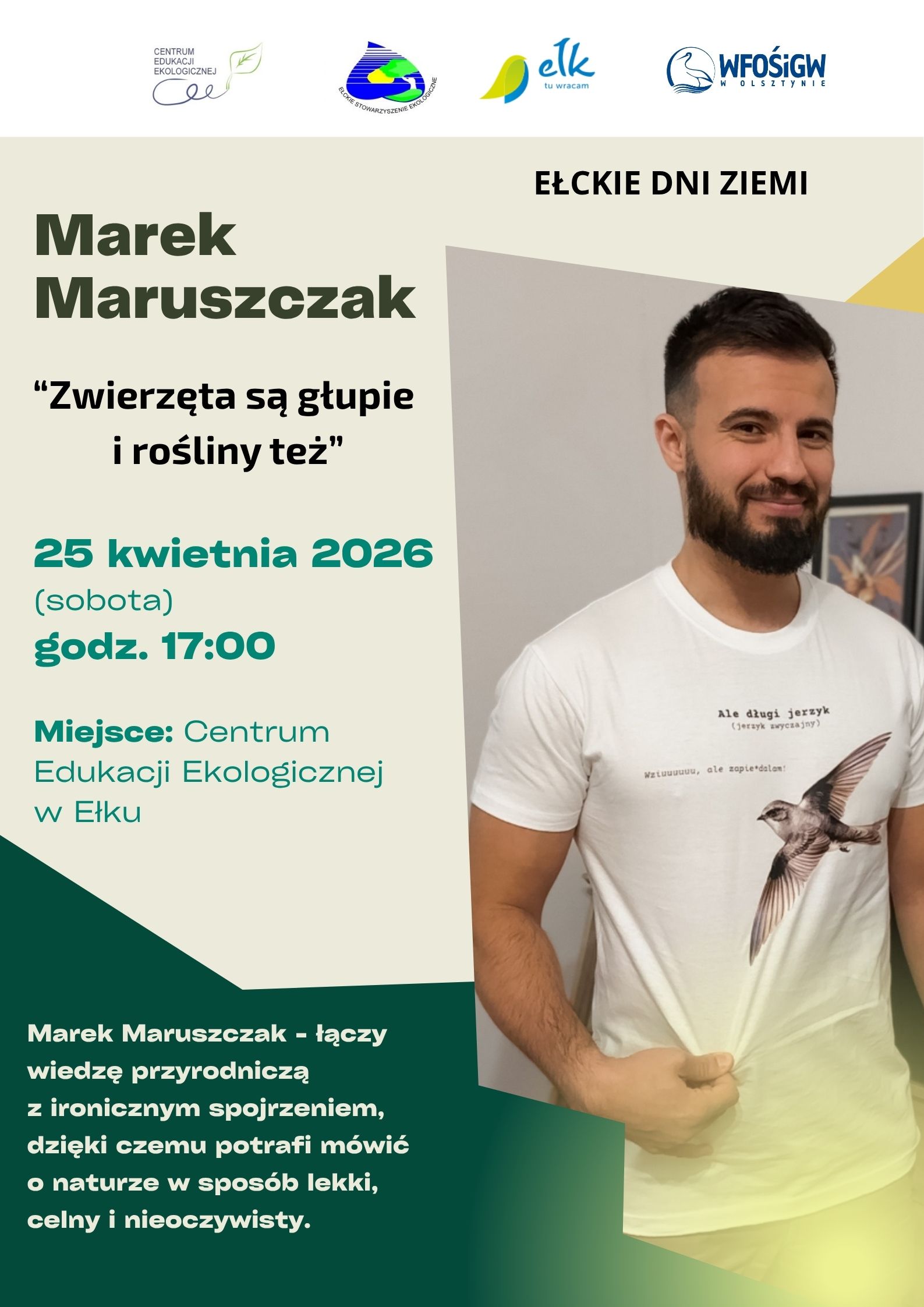 Zwierzęta są głupie i rośliny też - spotkanie z Markiem Maruszczakiem