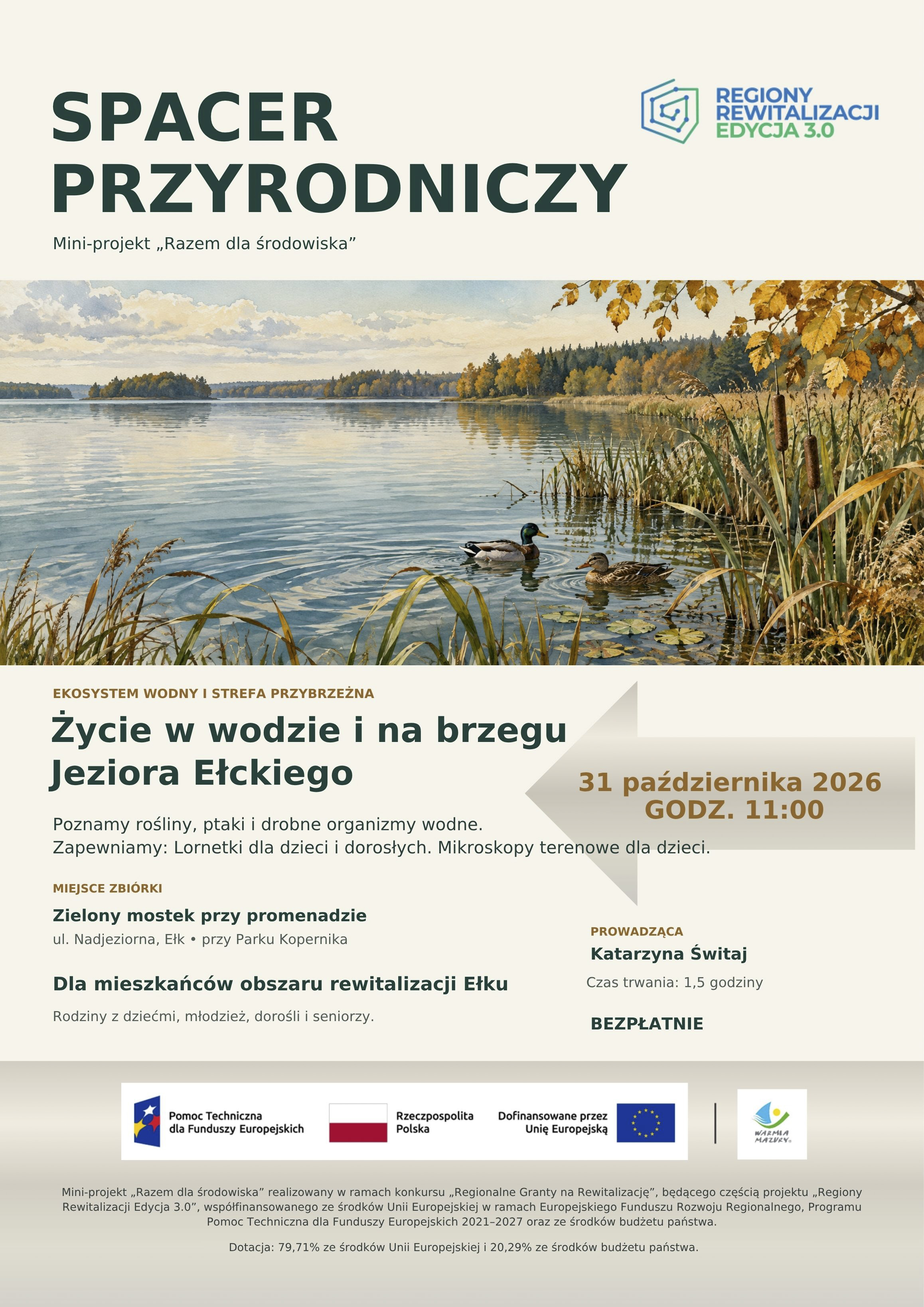Spacer przyrodniczy "Życie w wodzie i na brzegu Jeziora Ełckiego"